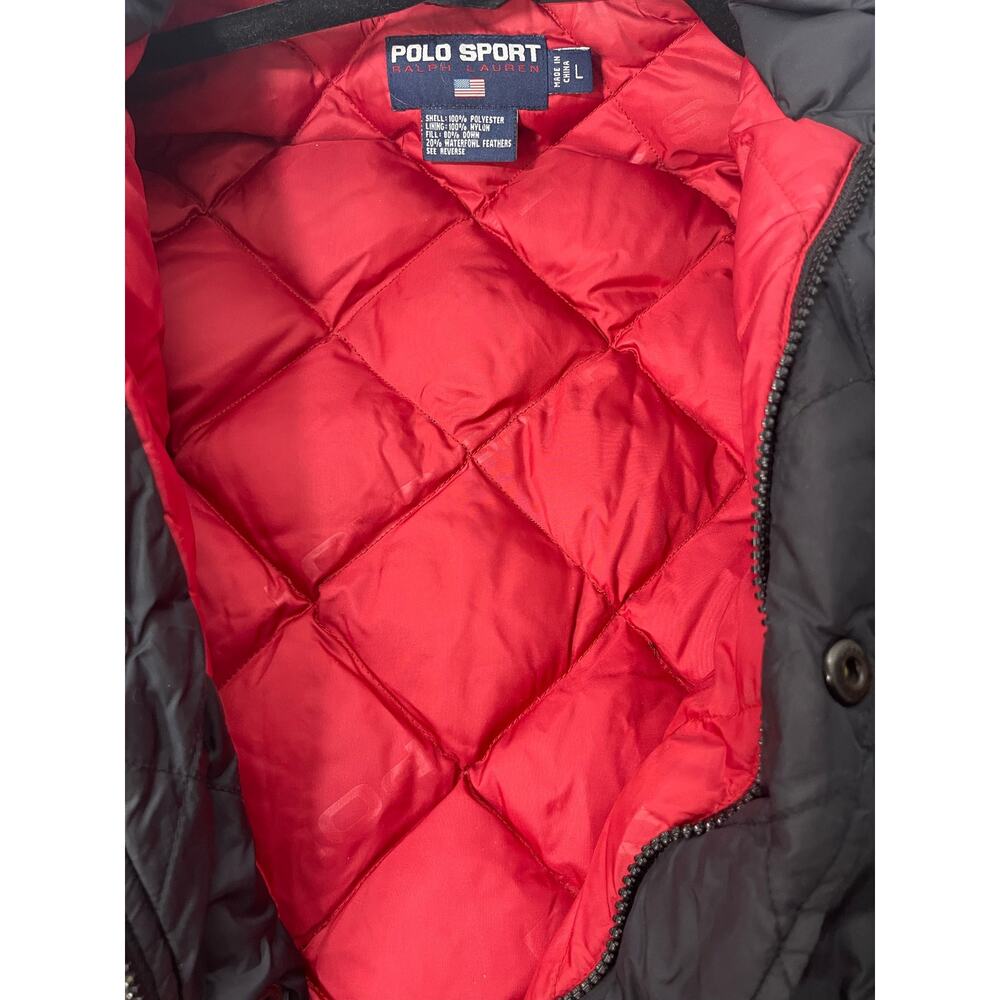 Y2K Vintage Ralph Lauren Polo Puffer Jacket Black Size Large - Picture 9 of 12